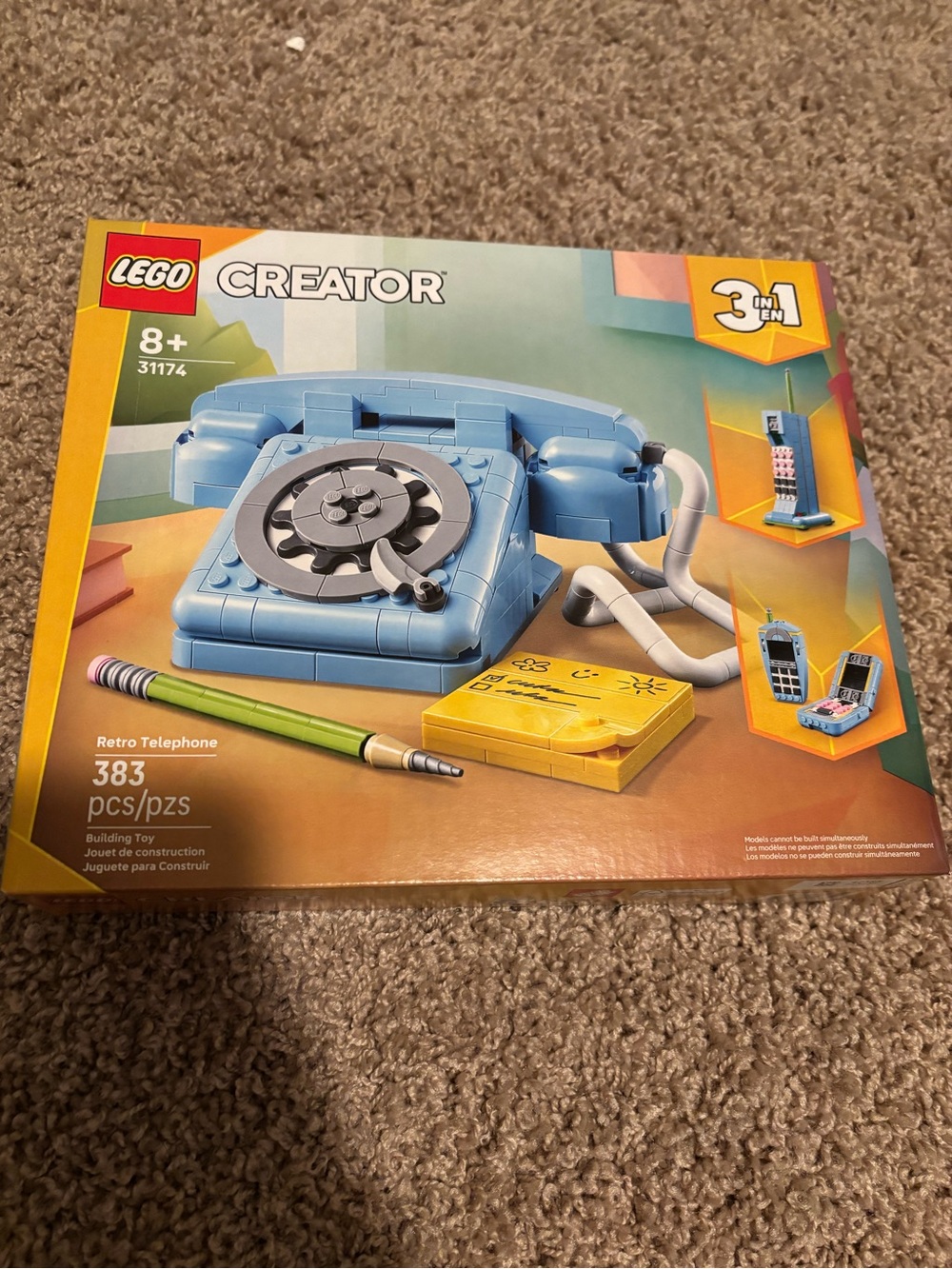 Lego Creator Retro Telephone Building Set - Light Blue and Yellow Accents.